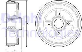 Delphi BFR496 - Тормозной барабан autospares.lv