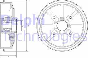 Delphi BFR484 - Тормозной барабан autospares.lv