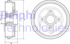 Delphi BFR626 - Тормозной барабан autospares.lv