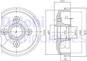 Delphi BFR190 - Тормозной барабан autospares.lv