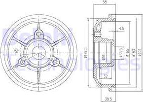 Delphi BFR267 - Тормозной барабан autospares.lv