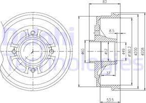 Delphi BFR272 - Тормозной барабан autospares.lv