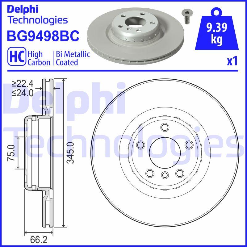 Delphi BG9498BC - Тормозной диск autospares.lv