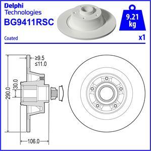 Delphi BG9411RSC - Тормозной диск autospares.lv