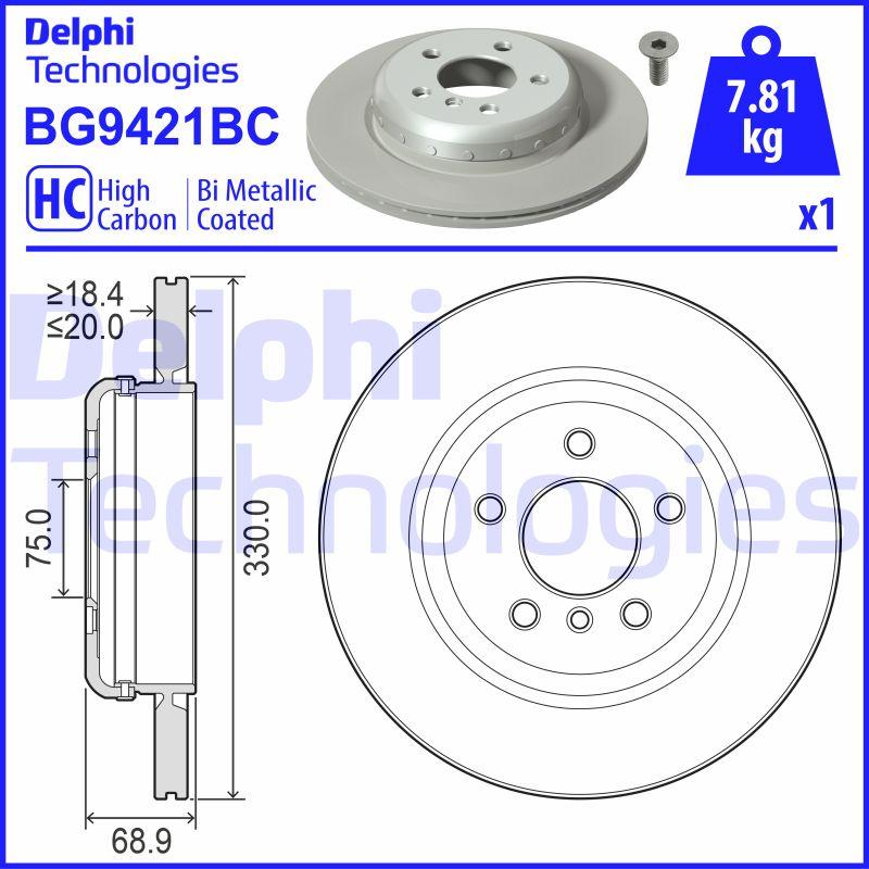 Delphi BG9421BC - Тормозной диск autospares.lv