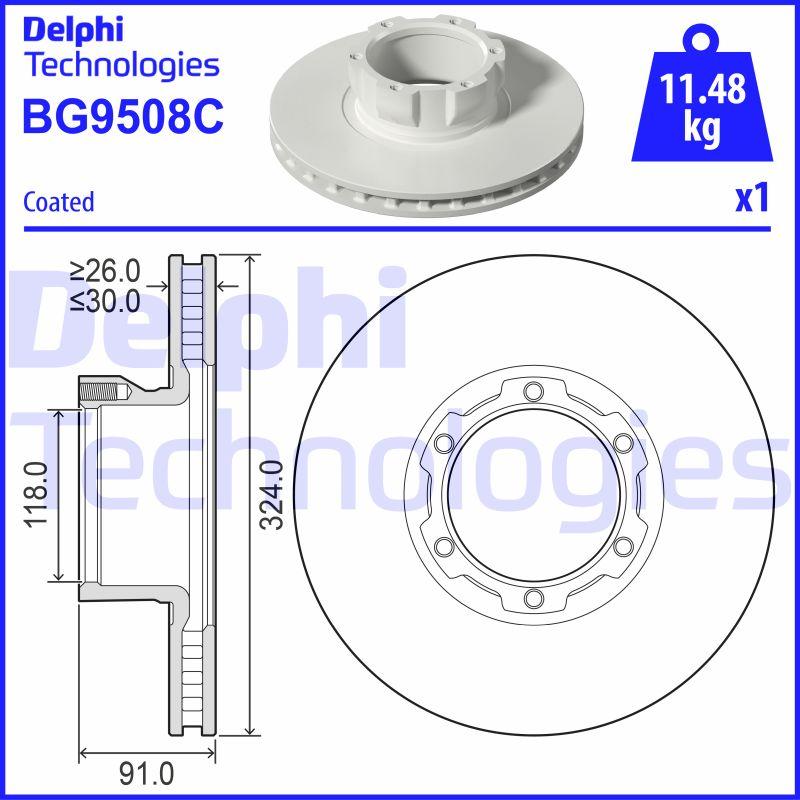 Delphi BG9508C - Тормозной диск autospares.lv