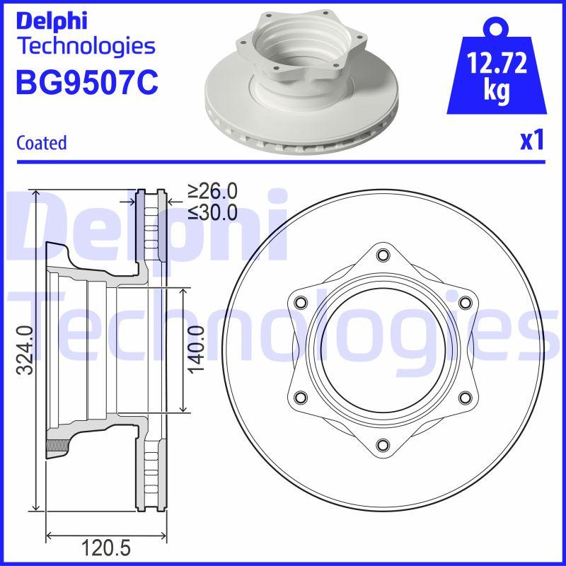 Delphi BG9507C - Тормозной диск autospares.lv