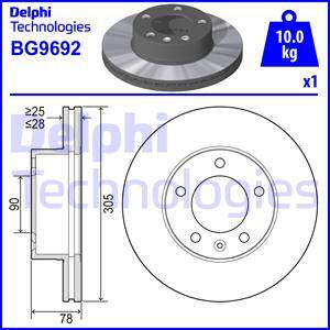 Delphi BG9692 - Тормозной диск autospares.lv