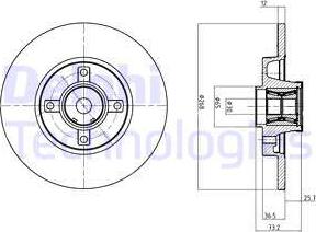 Delphi BG9053RS - Тормозной диск autospares.lv