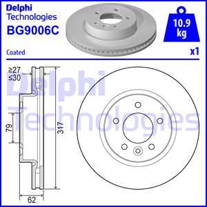 Delphi BG9006C - Тормозной диск autospares.lv