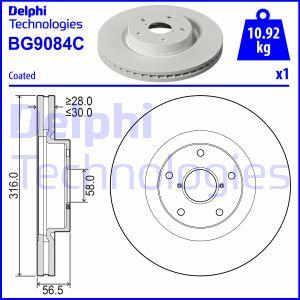 Delphi BG9084C - Тормозной диск autospares.lv