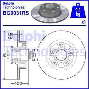 Delphi BG9031RS - Тормозной диск autospares.lv