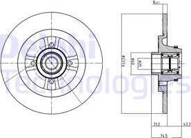 Delphi BG9025RSC - Тормозной диск autospares.lv