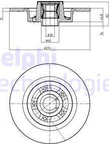 Delphi BG9026RSC - Тормозной диск autospares.lv