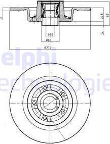 Delphi BG9026RS - Тормозной диск autospares.lv