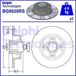 Delphi BG9028RS - Тормозной диск autospares.lv