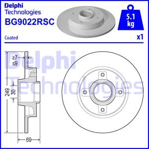 Delphi BG9022RSC-18B1 - Тормозной диск autospares.lv