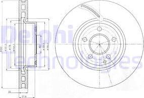 Delphi BG9075C-18B1 - Тормозной диск autospares.lv