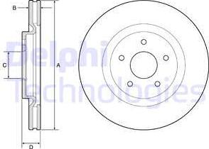 Delphi BG9195C - Тормозной диск autospares.lv