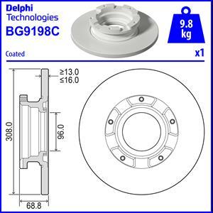 Delphi BG9198C - Тормозной диск autospares.lv