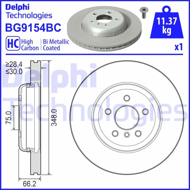 Delphi BG9154BC - Тормозной диск autospares.lv