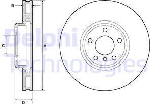 Delphi BG9155C - Тормозной диск autospares.lv