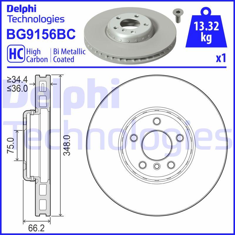 Delphi BG9156BC - Тормозной диск autospares.lv