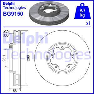 Delphi BG9150 - Тормозной диск autospares.lv