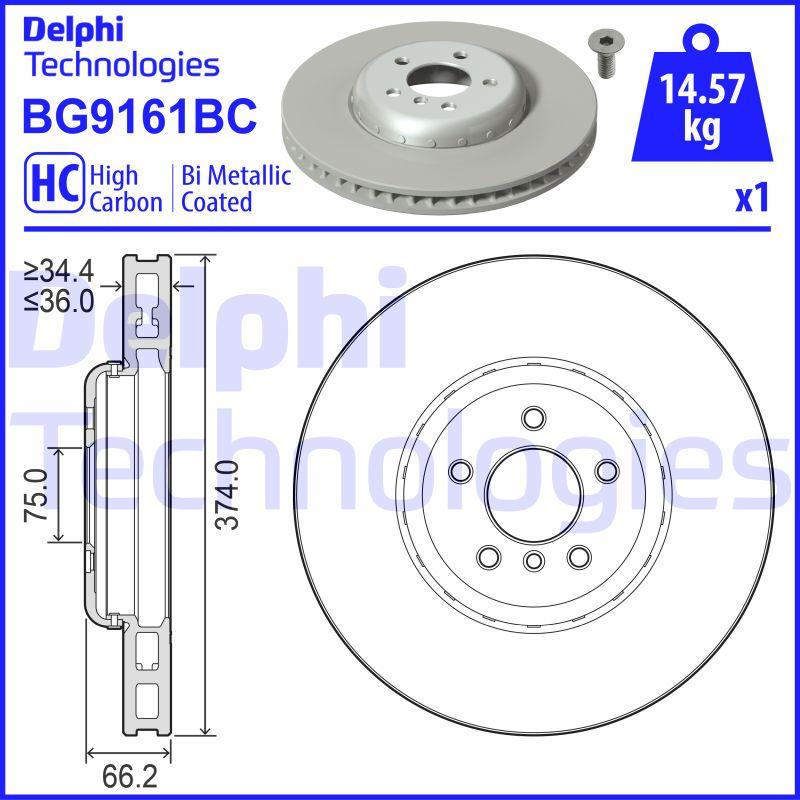 Delphi BG9161BC - Тормозной диск autospares.lv