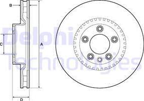 Delphi BG9168C - Тормозной диск autospares.lv