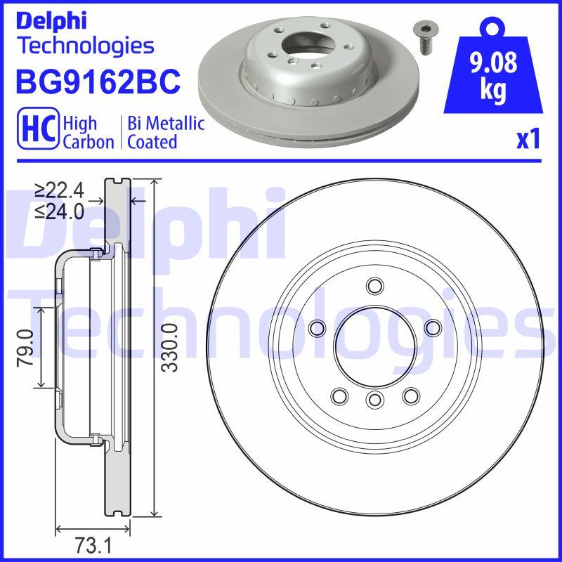 Delphi BG9162BC - Тормозной диск autospares.lv