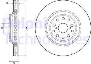 Delphi BG9187C - Тормозной диск autospares.lv