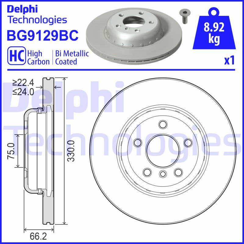 Delphi BG9129BC - Тормозной диск autospares.lv