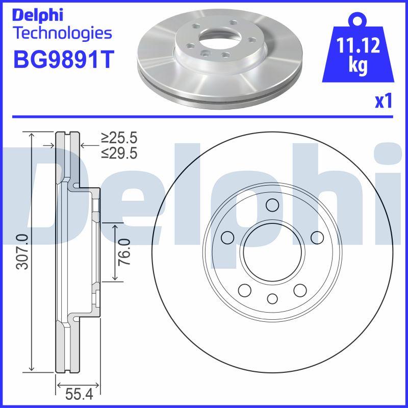 Delphi BG9891T - Тормозной диск autospares.lv