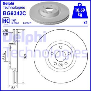 Delphi BG9342C - Тормозной диск autospares.lv