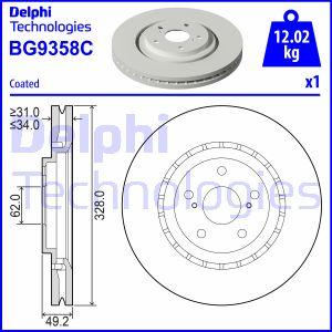 Delphi BG9358C - Тормозной диск autospares.lv