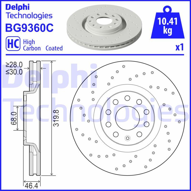 Delphi BG9360C - Тормозной диск autospares.lv
