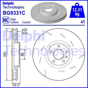 Delphi BG9331C - Тормозной диск autospares.lv