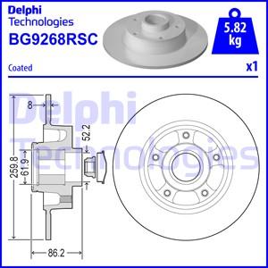 Delphi BG9268RSC - Тормозной диск autospares.lv