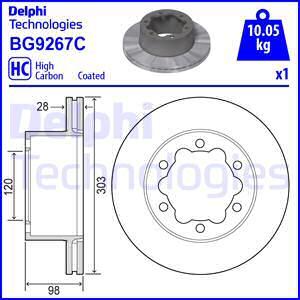 Delphi BG9267C - Тормозной диск autospares.lv