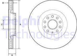 Delphi BG9202C - Тормозной диск autospares.lv