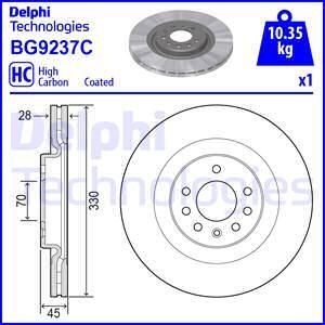 Delphi BG9237C - Тормозной диск autospares.lv