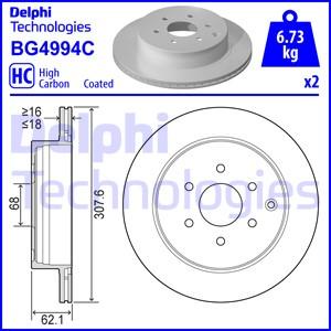 Delphi BG4994C - Тормозной диск autospares.lv