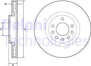 Delphi BG4944C - Тормозной диск autospares.lv
