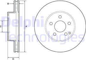 Delphi BG4945C-19B1 - Тормозной диск autospares.lv