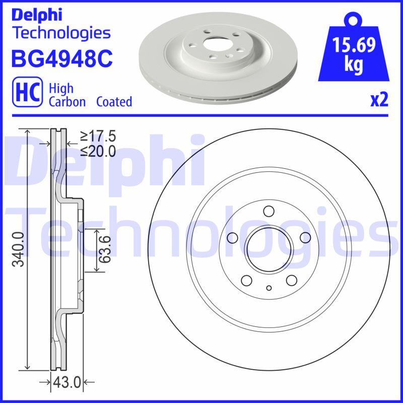 Delphi BG4948C-18B1 - Тормозной диск autospares.lv