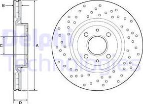Delphi BG4943C - Тормозной диск autospares.lv