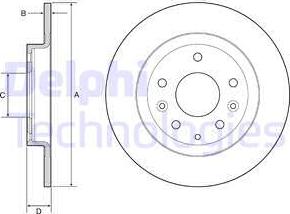 Delphi BG4959C - Тормозной диск autospares.lv