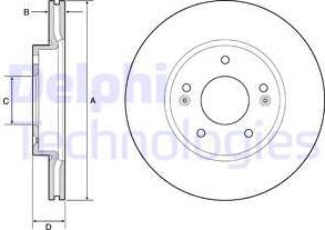 Delphi BG4955C - Тормозной диск autospares.lv