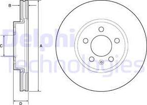 Delphi BG4965C - Тормозной диск autospares.lv